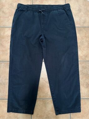Women's Cropped Elastic-Waist Pants - Navy